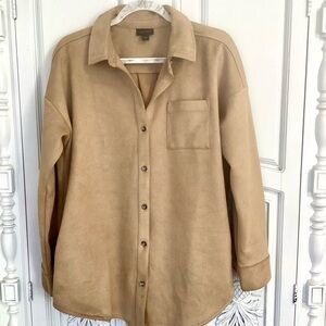 J. Jill Wearever Collection Faux Suede shirt jacket